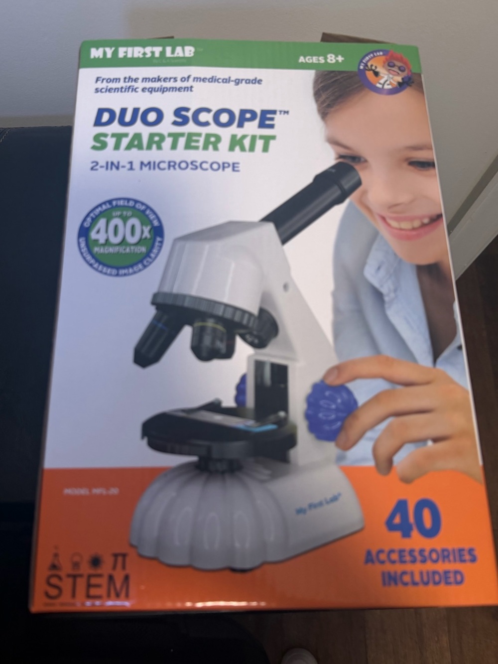 My First Lab Duo Scope Starter Kit - White Kids Microscope